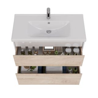 Тумба под раковину Lemark Combi LM03C100T-dub 100 см белый глянец